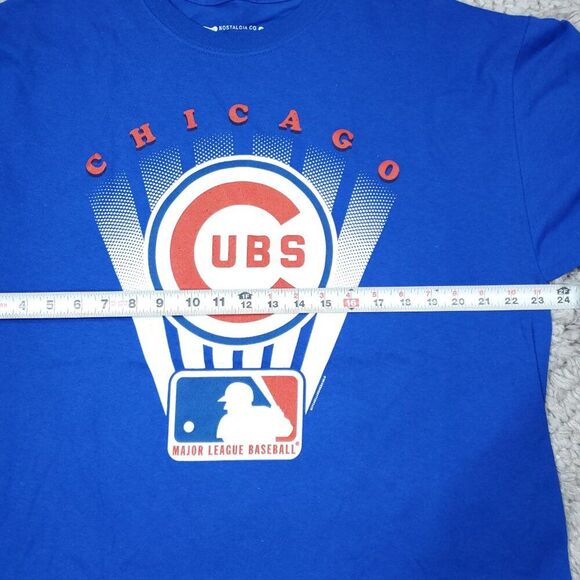 Chicago Cubs Mitchell & Ness Cooperstown Collection Blue Graphic Logo T-Shirt XL - Picture 7 of 7